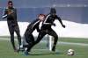 JOHN WOODS / WINNIPEG FREE PRESS
Skylar Thomas (right), practising with his teammates at the University of Manitoba stadium Monday, was the first player to put ink to paper with Valour FC.