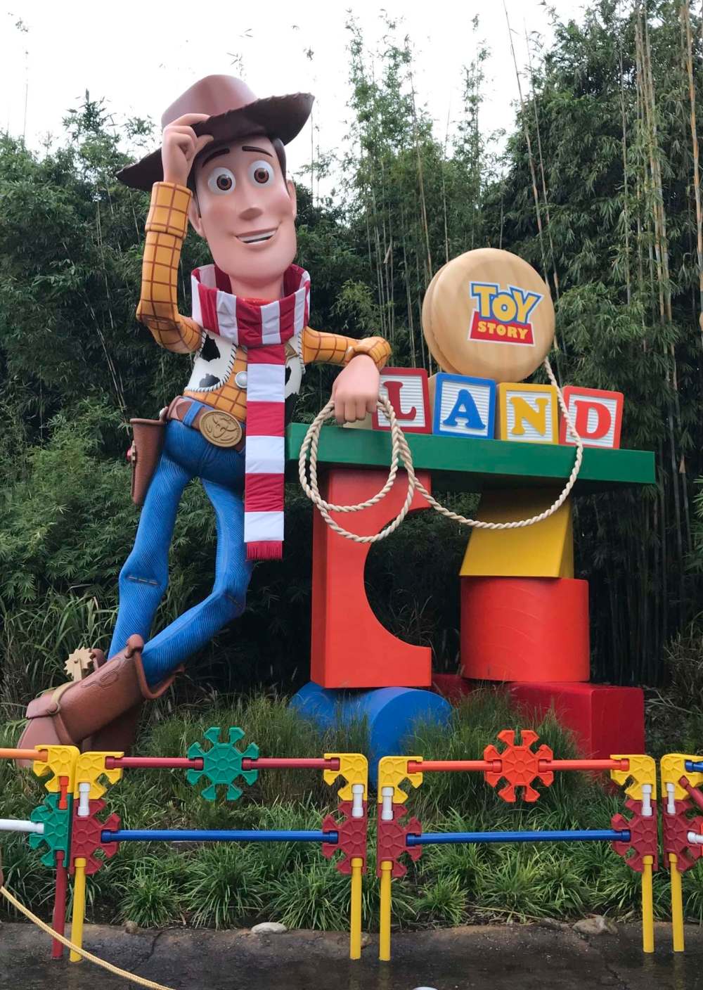 Toy Story Land welcomes visitors to its new theme park in Hollywood Studios with larger than life characters from the Pixar film.