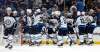 Jeff Roberson / The Associated Press files
The Jets celebrate after defeating the Blues 2-1 in overtime in Game 4 of the first-round playoff series. The series is tied 2-2 heading into tonight’s Game 5.