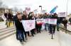 RUTH BONNEVILLE / WINNIPEG FREE PRESS
People rally outside Concordia Hospital over the lunch hour Wednesday in hopes of stopping the provincial government from closing the emergency room at the hospital.