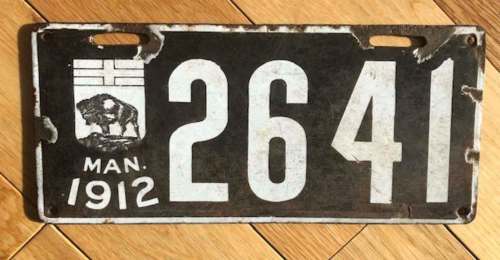 Supplied
From 1911 to 1914, Manitoba&rsquo;s licence plates were made of a heavy steel with a porcelain finish.