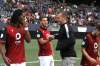 RUTH BONNEVILLE / WINNIPEG FREE PRESS Sports Valour FC #15 Adam Mitter (injured player) congratulates his teammates Marco Bustos #22 and #23 Ali Musse after Saturday's win.