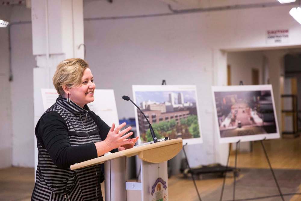 CentreVenture president and CEO Angela Mathieson said the agency hopes to see 500 new residents move into the neighbourhood over the next 10 years. (Mikaela MacKenzie / Winnipeg Free Press)