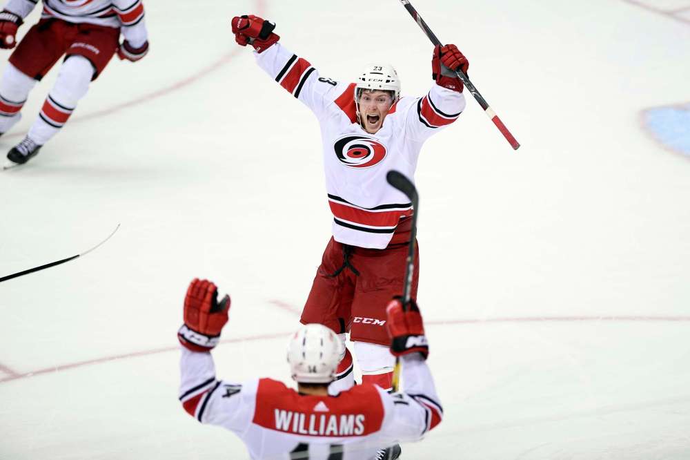 The Carolina Hurricanes have the fifth youngest team in the league, and the highest paid player makes $6 million a season. (Nick Wass / The Associated Press files))