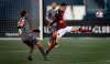 PHIL HOSSACK / WINNIPEG FREE PRESS
Valour FC's Domimic Samuel kicks the ball forward as Forge FC's Giuliano Frano watches Thursday at Investors Group Field.
