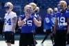 JOHN WOODS / WINNIPEG FREE PRESS
Winnipeg Blue Bomber DJ Lalama gives a thumbs up at training camp in Winnipeg Monday.