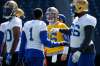 JOHN WOODS / WINNIPEG FREE PRESS
Winnipeg Blue Bomber quarterback Matt Nichols, centre, jokes around during training camp. Nichols is likely to get the start against the Edmonton Eskimos in pre-season action Friday.