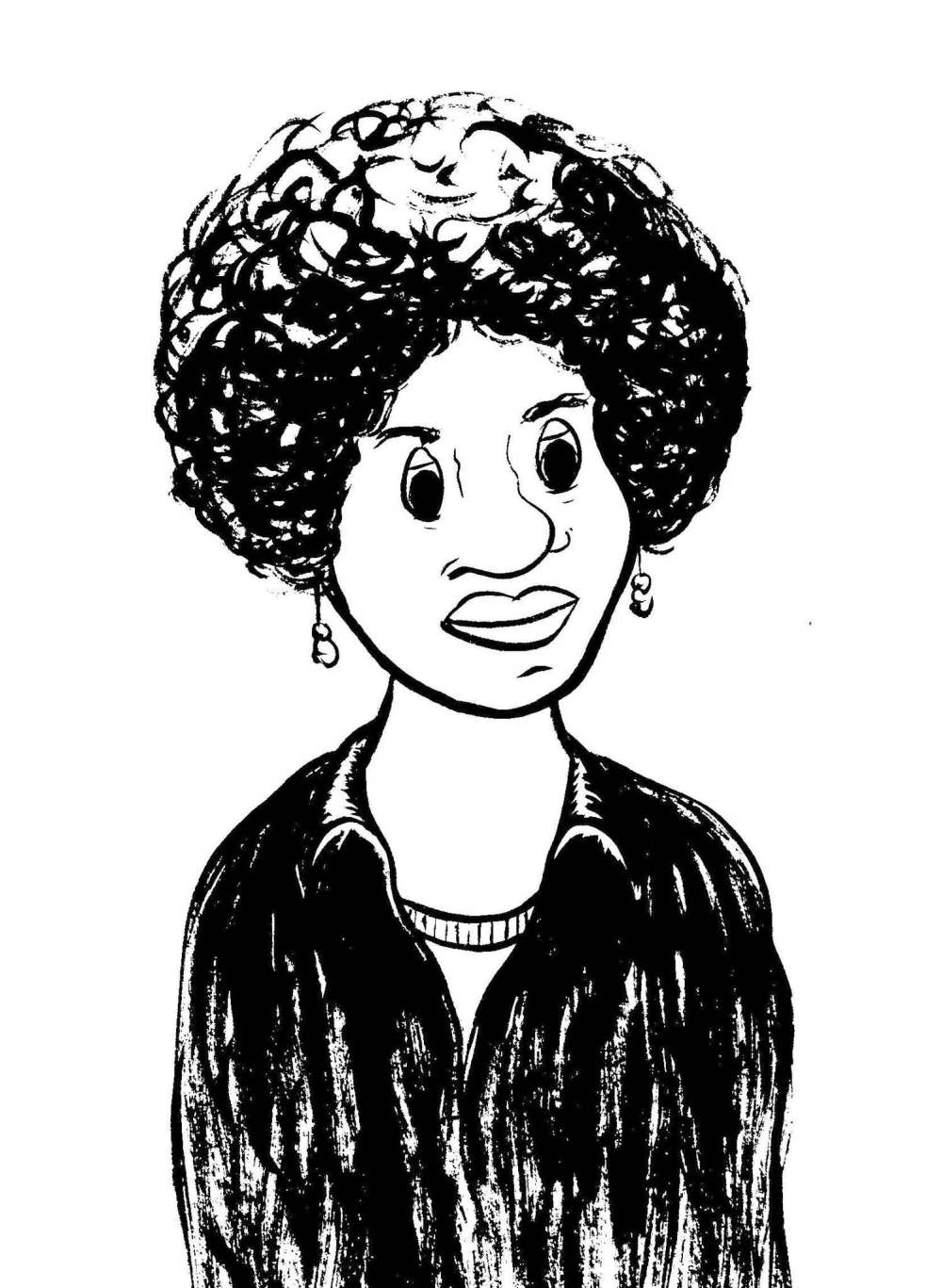A self-portrait illustration of author Ebony Flowers.