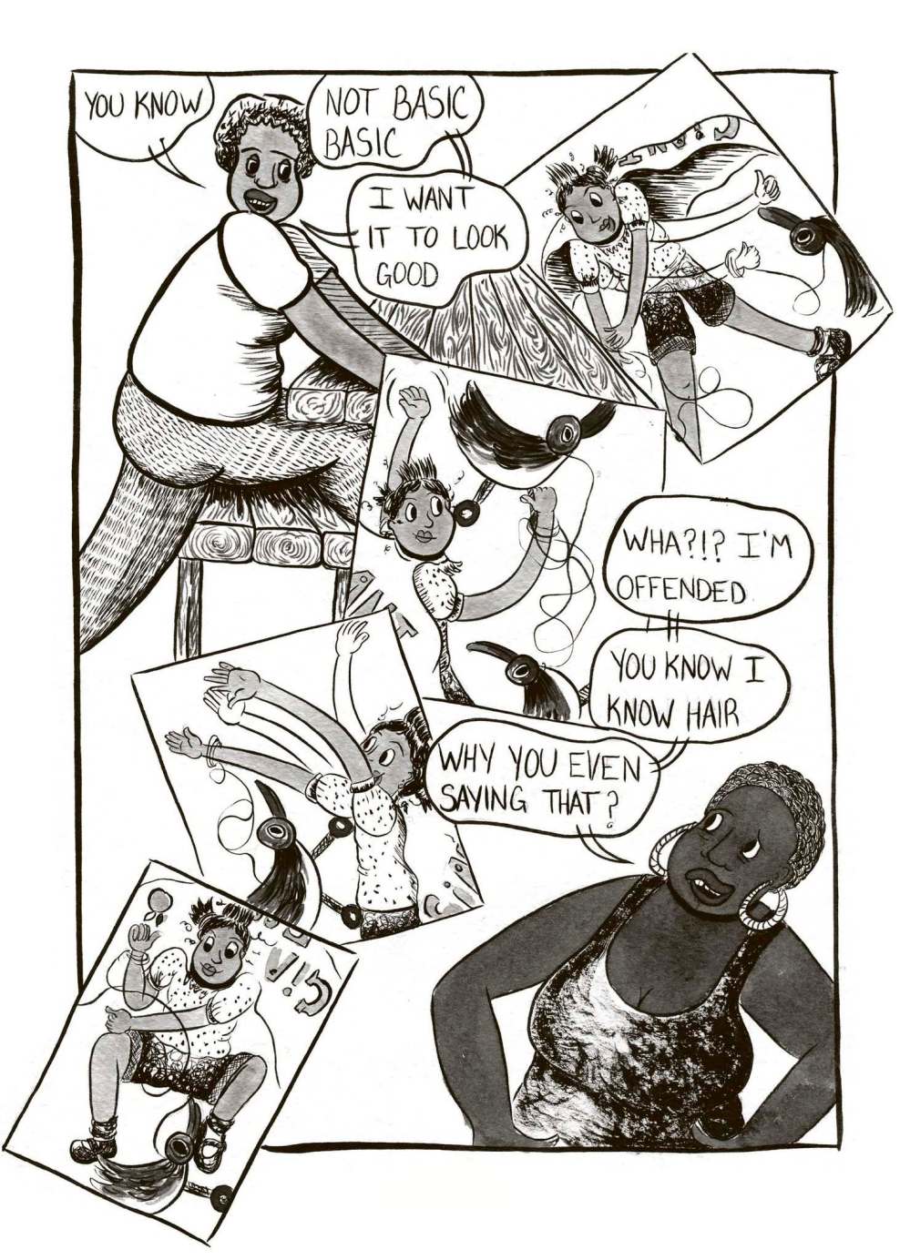 A panel from the graphic novel Hot Comb.