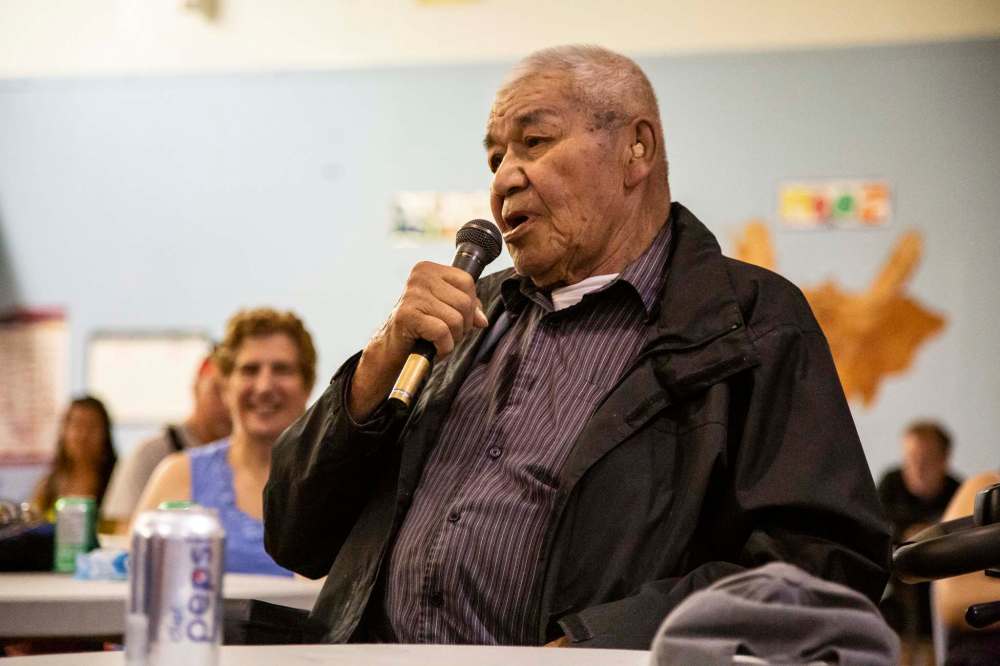 GREG GALLINGER / Winnipeg Free Press
Elder Bobby Blackhawk speaks during the Q&A at the screening of the National Film Board documentary Freedom Road.