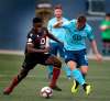 PHIL HOSSACK / WINNIPEG FREE PRESS
Valour FC will be calling on 23-year-old Winnipegger Raphael Ohin (left, taking on HFX Wanderers FC&rsquo;s Elliot Simmons on Wednesday) to start Saturday&rsquo;s match against Forge FC in Hamilton following injuries to Winnipeg&rsquo;s more experienced players.