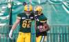 Jason Franson / The Canadian Press files
Edmonton Eskimos receivers Greg Ellingson (left) and Kenny Stafford celebrate Stafford’s touchdown reception against the Montreal Alouettes on June 14.