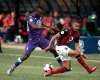 PHIL HOSSACK / WINNIPEG FREE PRESS
Valour FC&rsquo;s Federico Pena (right) and Pacific FC&rsquo;s Alexander Gonzalez tangle during CPL play Thursday at IG Field.