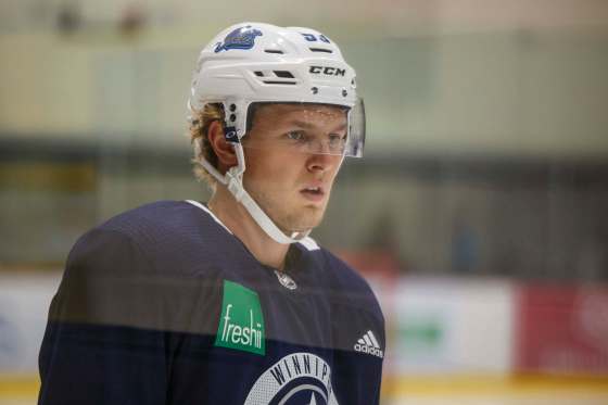 MIKE DEAL / WINNIPEG FREE PRESSWinnipeg Jets' Kristian Vesalainen during development camp Monday morning at Bell MTS Iceplex.
