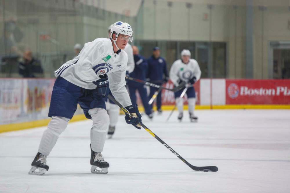 MIKE DEAL / WINNIPEG FREE PRESS
Winnipeg Jets' Dylan Samberg has confirmed he will be returning to the University of Minnesota (Duluth) this fall, postponing the start of his career with the NHL organization.
