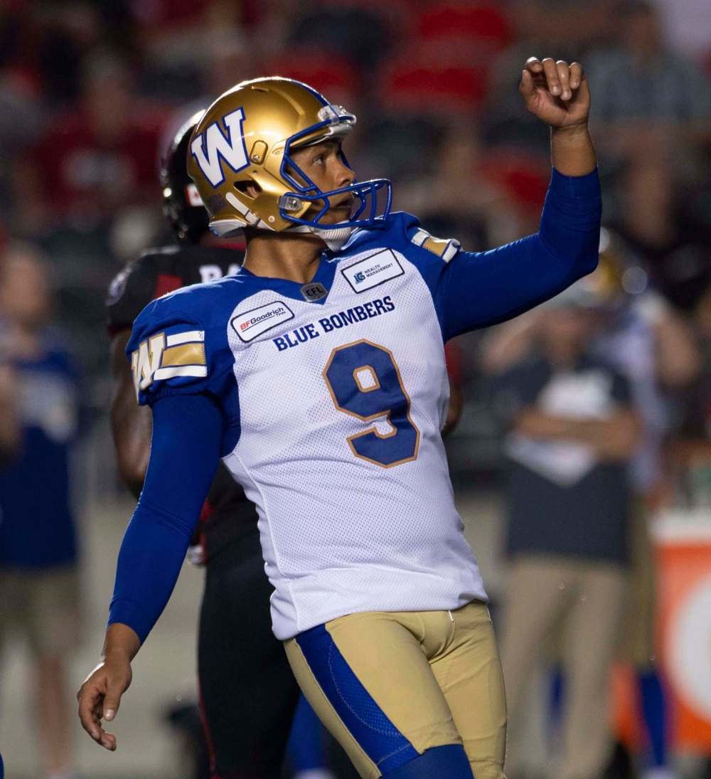 ADRIAN WYLD / THE CANADIAN PRESS FILES
Bombers kicker Justin Medlock had one of his rare off-nights against the Redblacks.