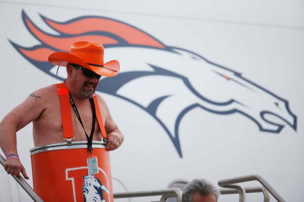 denver broncos barrel man