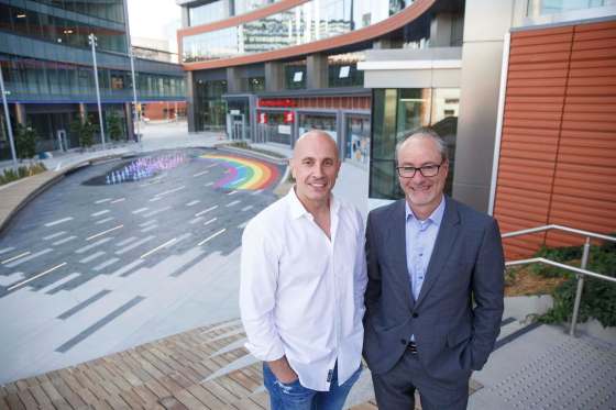 MIKE DEAL / WINNIPEG FREE PRESSTrue North Real Estate Development president Jim Ludlow (right) and Bobby Mottola, managing partner of Pizzeria Gusto. Mottola Grocery will offer prepared meals curated from the hundreds of recipes from Mottola’s restaurants.