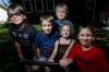 PHIL HOSSACK / WINNIPEG FREE PRESS
Left to right front row, Matthias (11), Timothy (7), Zelie (5) Tobias (10) and in back John Jacob Smook. The siblings all attended or will attend camp this summer courtesy of the Sunshine Fund.