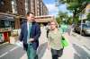 Manitoba Green Party Leader James Beddome and fellow Green Party supporters campaign in Osbourne Thursday. (Mike Sudoma / Winnipeg Free Press)