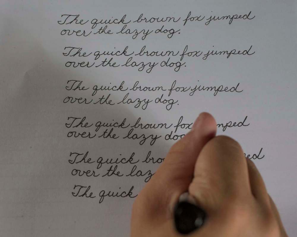 Jerry Holt / Minneapolis Star Tribune files
Students who master cursive writing develop cognitive skills that assist with creativity and vocabulary retention.