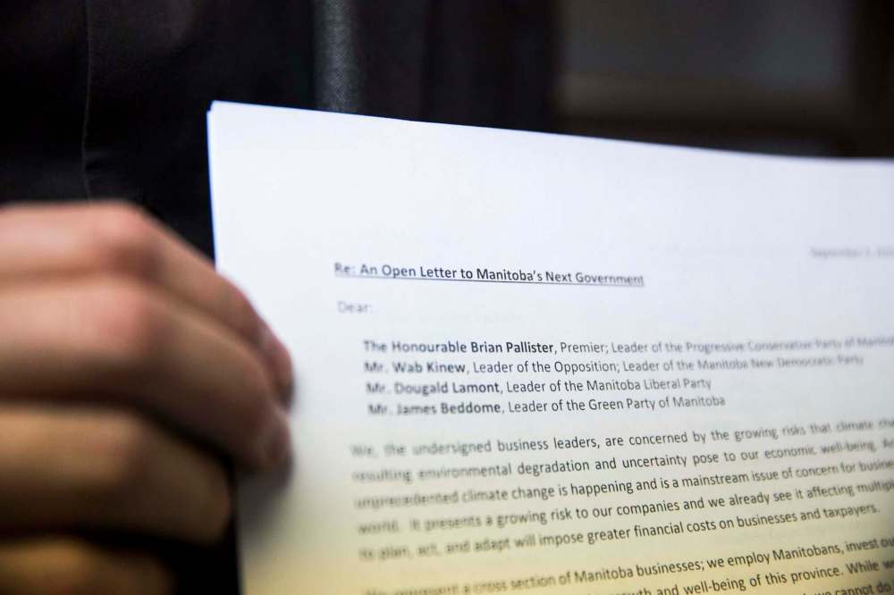 MIKAELA MACKENZIE / WINNIPEG FREE PRESS
The signatories include companies from the agribusiness, tourism, media, manufacturing, education, energy, marketing, retail, engineering and construction sectors.