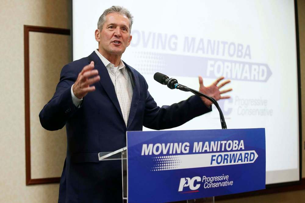 After speaking to party supporters at a rally in Winnipeg Sunday, PC Leader Brian Pallister refused to take questions from reporters. (John Woods / Winnipeg Free Press)
