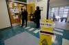 Polling stations, like the one at Gladstone School in Fort Rouge, opened at 8 a.m. this morning. (Shannon VanRaes / Winnipeg Free Press)