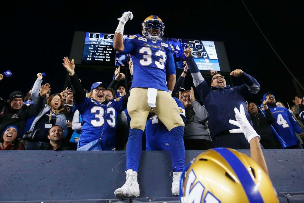 John Woods / The Canadian Press files
Bombers running back Andrew Harris is looking forward to Saturday’s game in Regina.