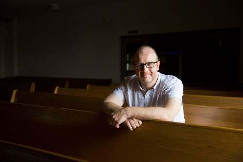 MIKAELA MACKENZIE / WINNIPEG FREE PRESS
Selkirk writer Burl Horniachek is behind the inaugural Faith in Form festival at Douglas Mennonite Church.