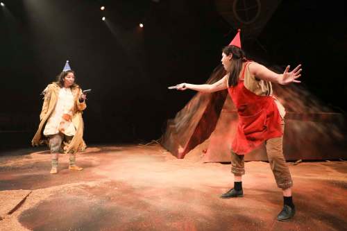 Agatu (Tracey Nepinak, left) and Head Full of Lice (Kathleen MacLean) have to figure out the world they live in. (Leif Norman)
