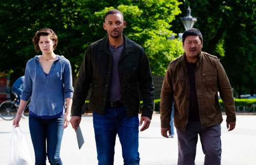 Not even the A-list talent of Mary Elizabeth Winstead (from left), Will Smith and Benedict Wong can save Ang Lee's misfire. (Ben Rothstein / Paramount Pictures)