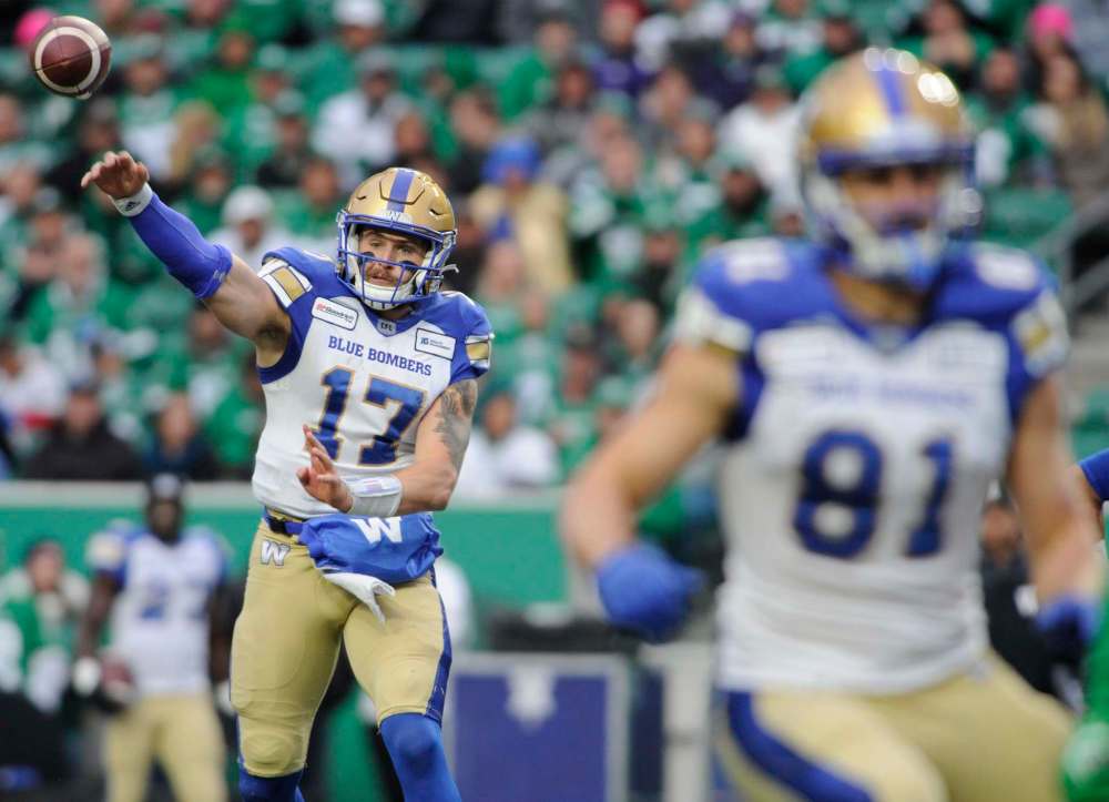 THE CANADIAN PRESS/Mark Taylor
Winnipeg Blue Bombers quarterback Chris Streveler.