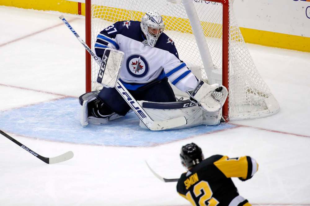 Connor Hellebuyck will get his second-straight start tonight after stopping 37 shots against Pittsburgh. (Gene J. Puskar / The Associated Press files)