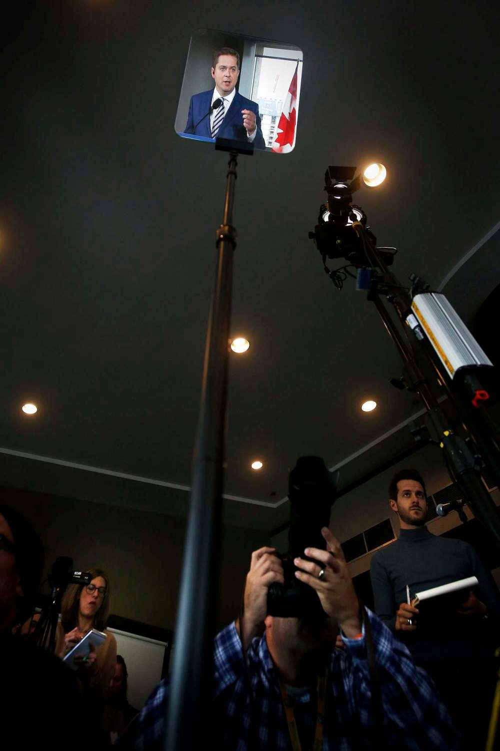 Scheer said his heart went out to those affected by the storm, and said he made a personal donation to the Red Cross. (John Woods / Winnipeg Free Press)