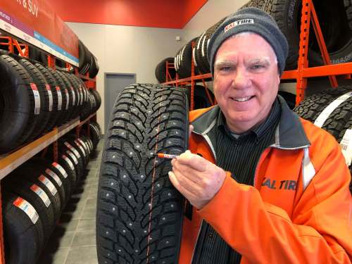 Kelly Taylor / Winnipeg Free Press
Mechanic Bill Gardiner is a fan of studded tires for winter driving in Western Canada.