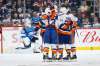 THE CANADIAN PRESS/John Woods
New York Islanders' Mathew Barzal celebrates his goal with teammates against the Winnipeg Jets in Winnipeg on Thursday.