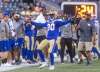SASHA SEFTER / WINNIPEG FREE PRESS FILES
Bombers defensive back Winston Rose celebrates one of his league-leading nine interceptions in an August encounter with the Calgary Stampeders.