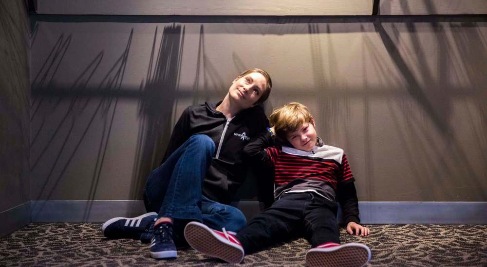 MIKAELA MACKENZIE / WINNIPEG FREE PRESS
Catherine Wreford portrays the most mature version of the character Alison, and her son, Elliot Ledlow, plays Alison's younger brother in the Royal MTC production Fun Home.
