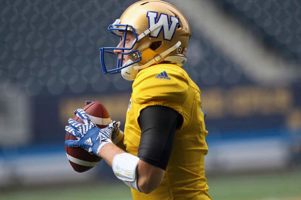 JOE BRYKSA / WINNIPEG FREE PRESS
Winnipeg Blue Bombers QB Drew Willy at practice Monday.