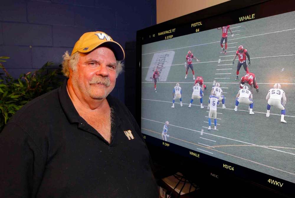 BORIS MINKEVICH / WINNIPEG FREE PRESS
Bob Wylie basically admits he’s not entirely sure either why the Bombers offensive line, along with the rest of the offense, has continued to struggle.