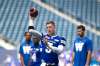 RUTH BONNEVILLE / WINNIPEG FREE PRESS
Blue Bombers starting quarterback Drew Willy practises at Investors Group Field Wednesday.
