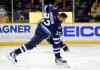 Mark Humphrey / The Associated Press
Winnipeg Jets defenseman Dustin Byfuglien (33) competes in the hardest shot competition at the NHL hockey All-Star game skills competition Saturday in Nashville.