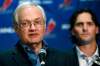 CP
NHL Players' Association executive director Donald Fehr, center, is joined by Winnipeg Jets' Ron Hainsey as he speaks to reporters, Wednesday, Sept. 12, 2012, in New York. The NHL and the players' association swapped proposals Wednesday in an effort to head off a lockout scheduled to start this weekend. (AP Photo/Mary Altaffer)