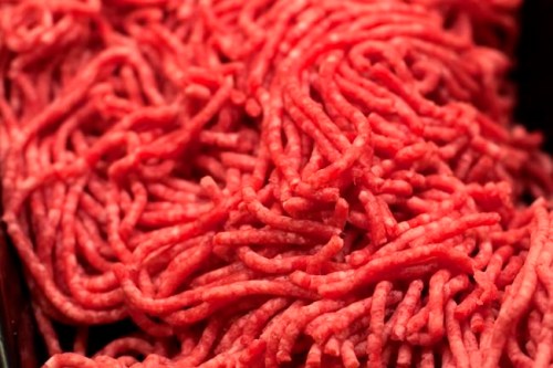 FILE - In this Saturday, April 1, 2017 file photo, ground beef is displayed for sale at a market in Washington. On Friday, April 12, 2019, the Centers for Disease Control and Prevention said ground beef is the likely source of an E. coli outbreak that has sickened more than 100 people in six states. (AP Photo/J. Scott Applewhite)