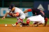Washington Nationals' Howie Kendrick is safe at second as St. Louis Cardinals' Kolten Wong can't handle the ball during the first inning of Game 4 of the baseball National League Championship Series Tuesday, Oct. 15, 2019, in Washington. (AP Photo/Patrick Semansky)