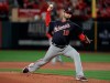 Washington Nationals starting pitcher Anibal Sanchez throws during the second inning of Game 1 of the baseball National League Championship Series against the St. Louis Cardinals Friday, Oct. 11, 2019, in St. Louis. (AP Photo/Mark Humphrey)