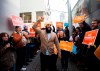 NDP leader Jagmeet Singh greets supporters during a campaign stop in Nanaimo, B.C., on Friday, October 18, 2019. THE CANADIAN PRESS/Nathan Denette