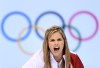 Canada skip Jennifer Jones yells after throwing her rock while playing against China in the third end during the 2014 Sochi Winter Olympics in Sochi, Russia on Monday, February 10, 2014. THE CANADIAN PRESS/Nathan Denette