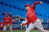 Los Angeles Angels starting pitcher Tyler Skaggs throws against the Toronto Blue Jays during first inning MLB American League baseball action in Toronto on Tuesday June 18, 2019. THE CANADIAN PRESS/Nathan Denette